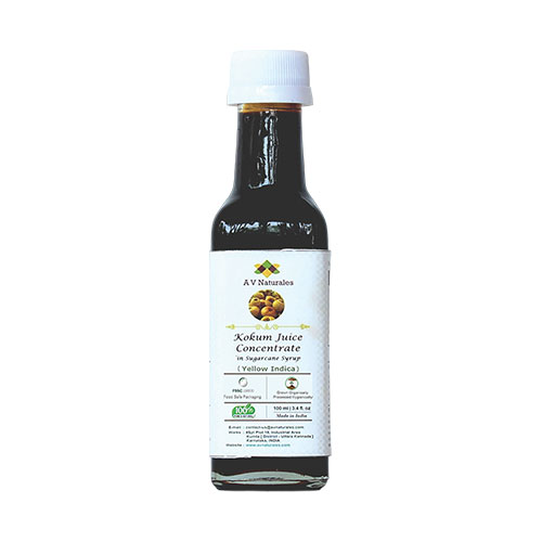 Kokum Juice Concentrate (Yellow  indica) with Sugarcane Syrup